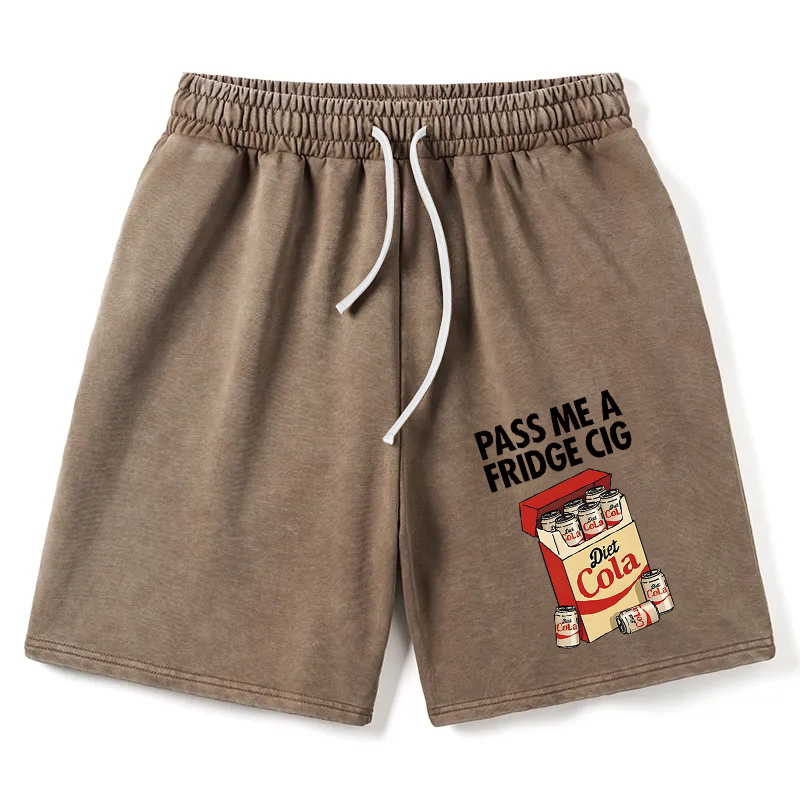 Modecanvas Diet Cola Cigarette Pack Washed Short