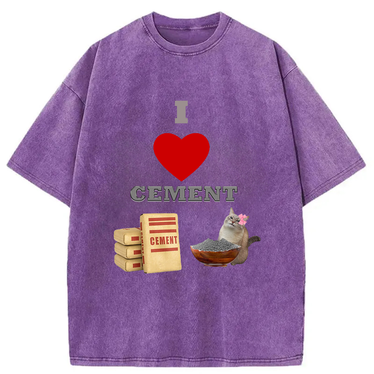 Modecanvas I LOVE CEMENT Washed T-Shirt