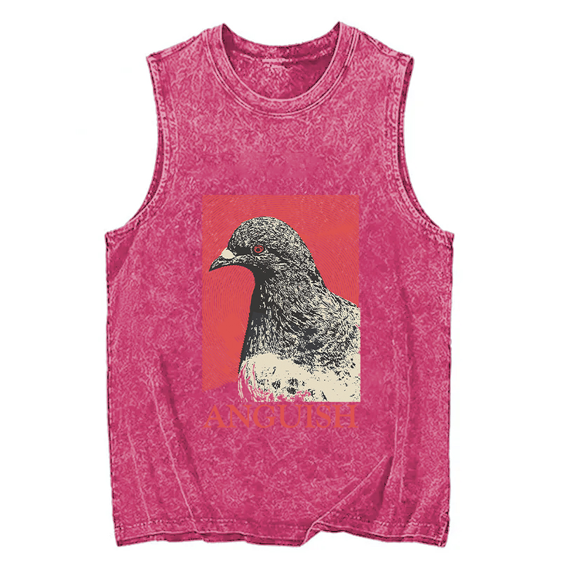 Modecanvas The Weight of Urban Anguish DTG Printing Washed Tank-modecanvas