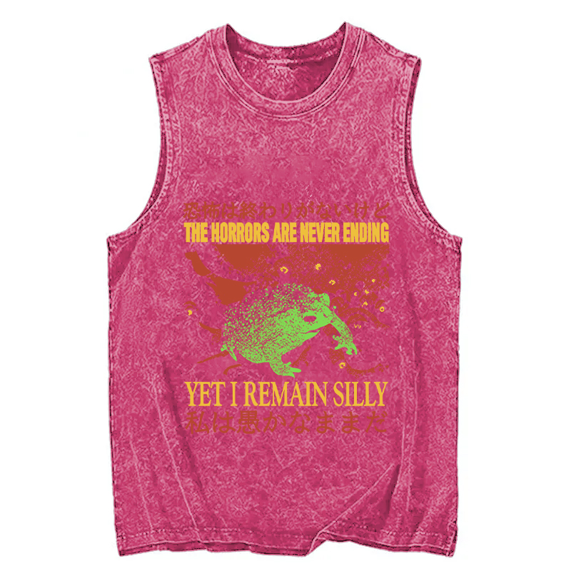 Modecanvas The Horrors are Never Ending DTG Printing Washed Tank-modecanvas