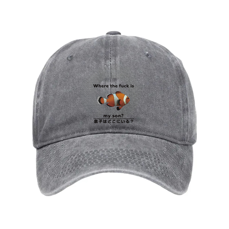 Modecanvas Fish Looking For Son Washed Cap-modecanvas