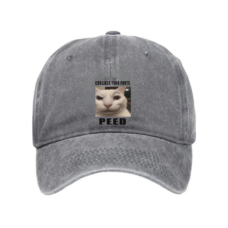 Modecanvas Consider Your Pants Peed Meme Washed Cap-modecanvas