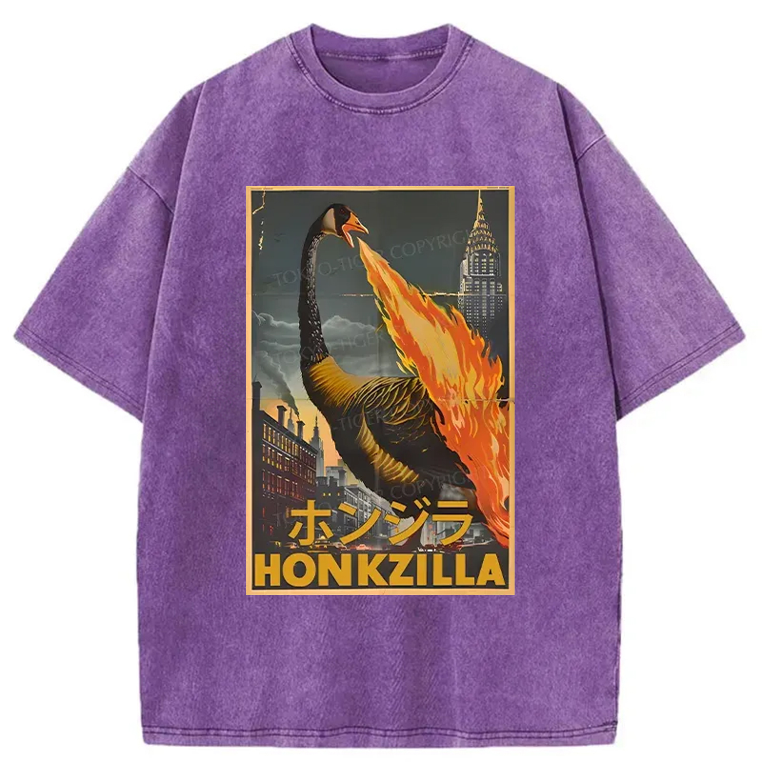 Modecanvas Funny Honkzilla Washed T-Shirt
