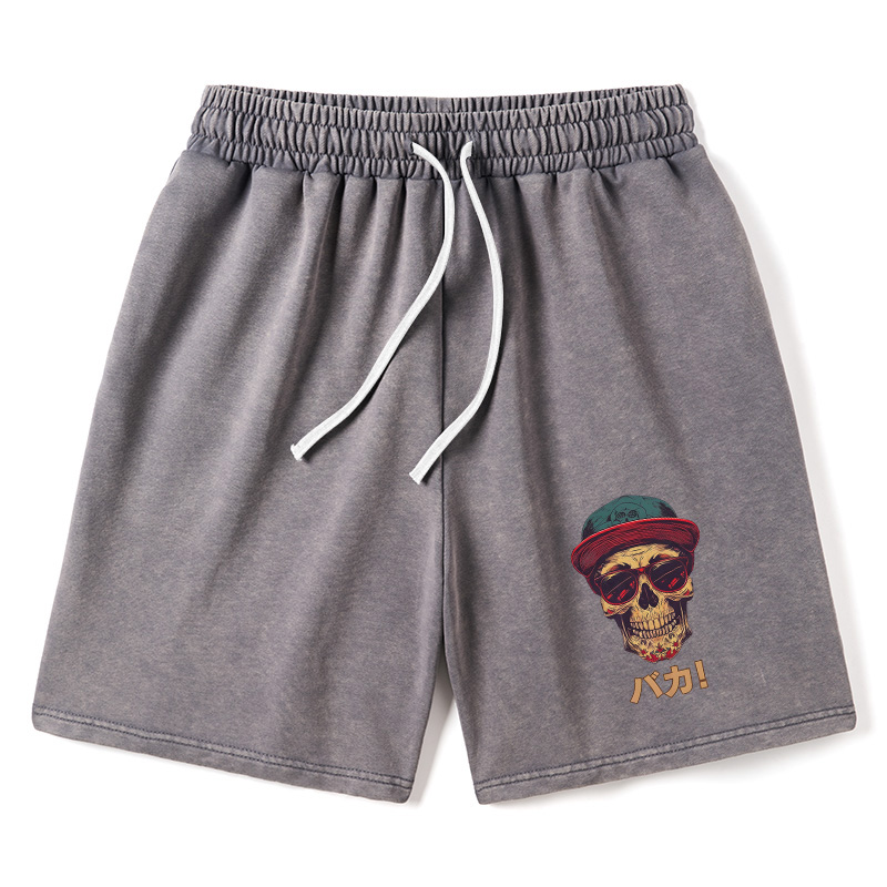 Modecanvas Fashion Skull Japanese Washed Shorts