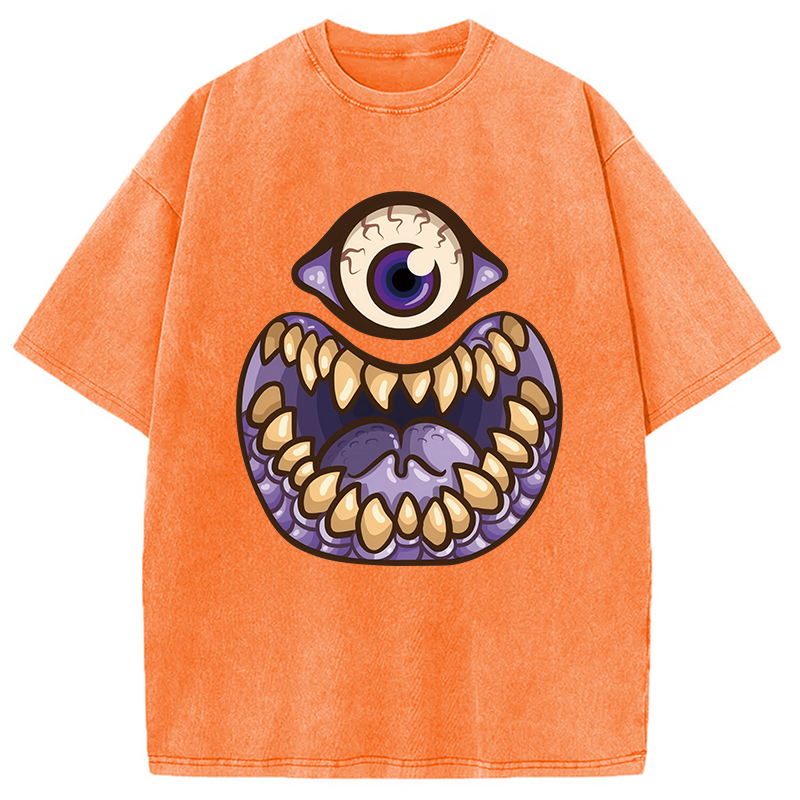 Modecanvas One-Eyed People Eater Washed T-Shirt