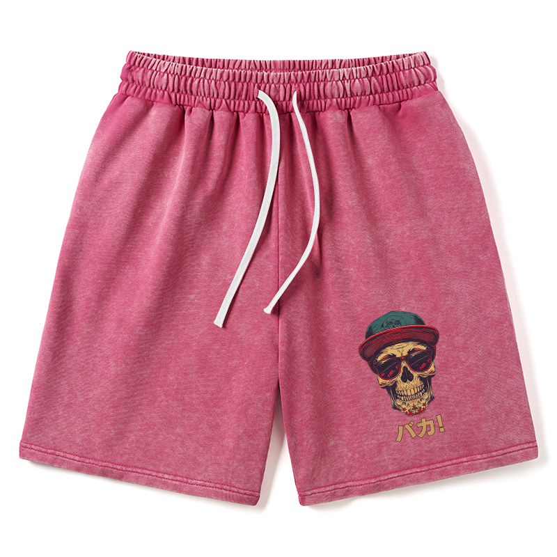 Modecanvas Fashion Skull Japanese Washed Shorts