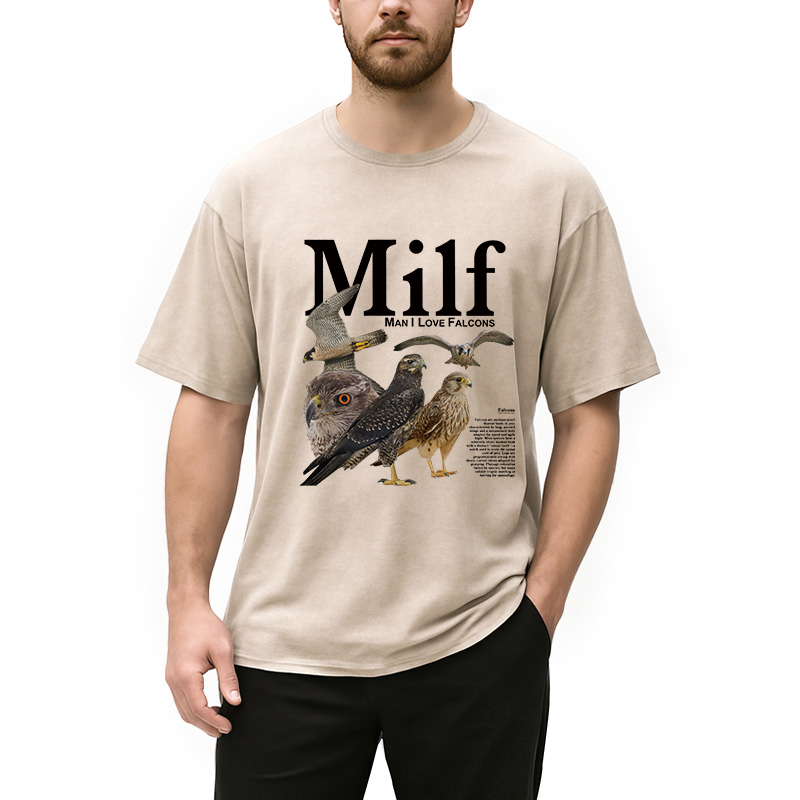 Modecanvas Man I Love Falcons Washed T-Shirt