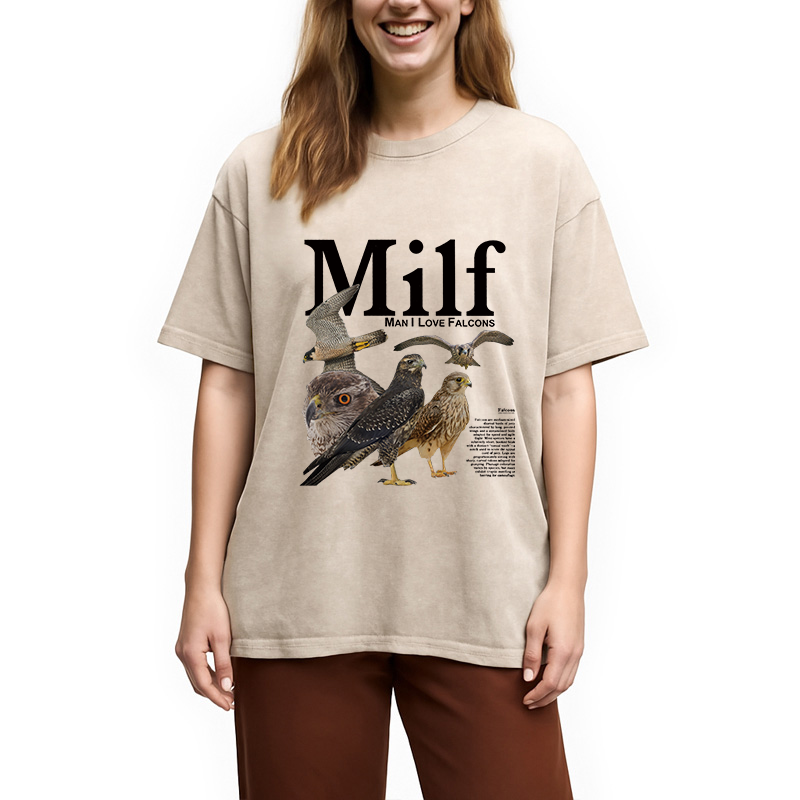 Modecanvas Man I Love Falcons Washed T-Shirt