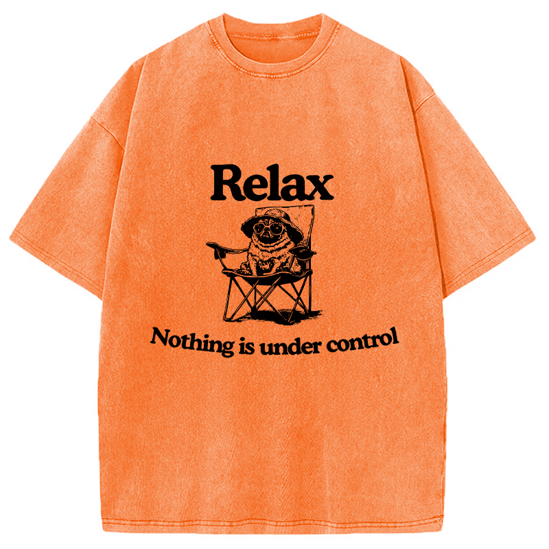 Modecanvas Chill Pug Vintage Washed T-Shirt