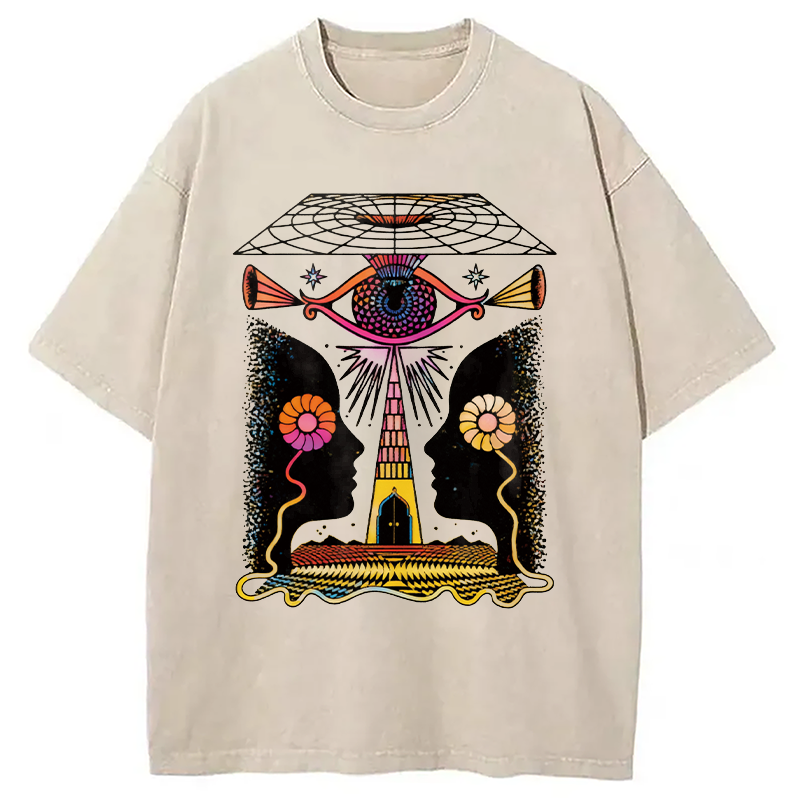 Modecanvas Dual-Face Sacred Eye Washed T-Shirt
