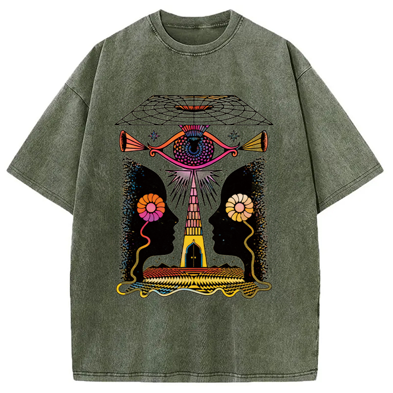 Modecanvas Dual-Face Sacred Eye Washed T-Shirt