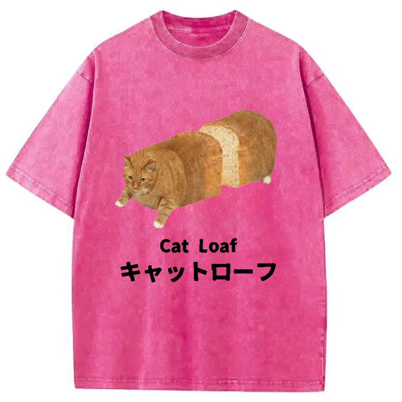 Modecanvas Cat Loaf Washed T-Shirt