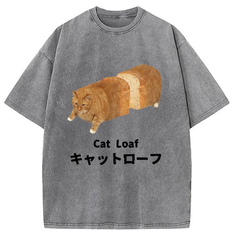 Modecanvas Cat Loaf Washed T-Shirt