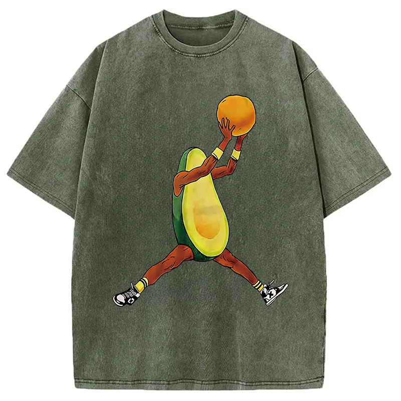 Modecanvas Avocado Basketball Washed T-Shirt