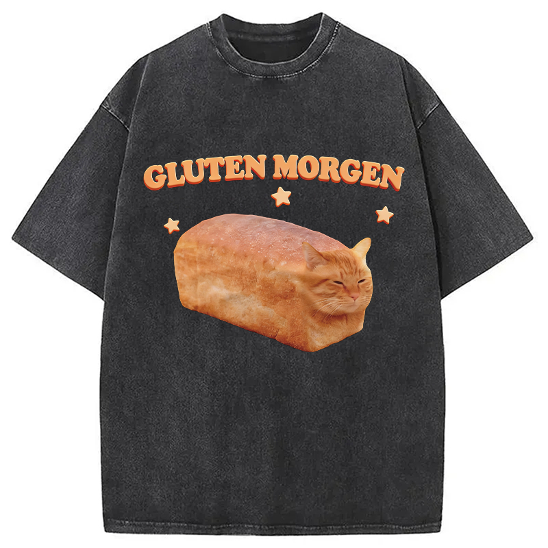 Modecanvas Silly Gluten Cat Washed T-Shirt