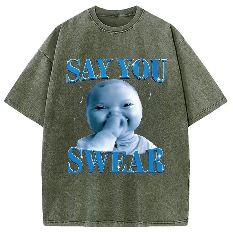 Modecanvas Funny Niche Baby Washed T-Shirt