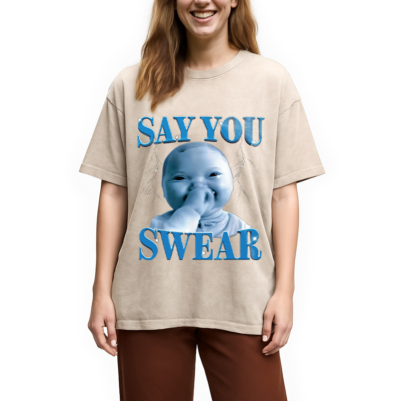 Modecanvas Funny Niche Baby Washed T-Shirt