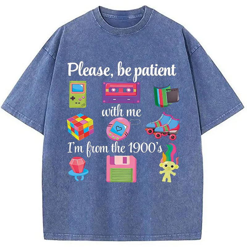 Modecanvas Please Be Patient Washed T-Shirt-modecanvas