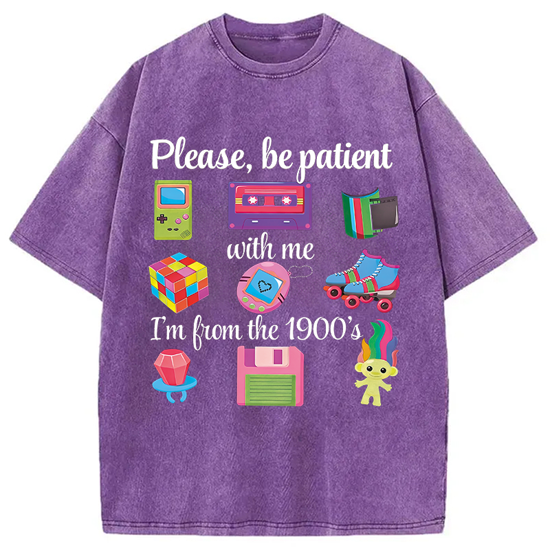 Modecanvas Please Be Patient Washed T-Shirt-modecanvas