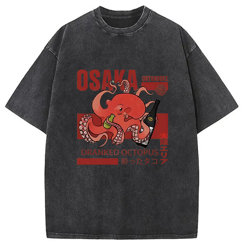 Modecanvas Osaka Cute Octopus Washed T-Shirt