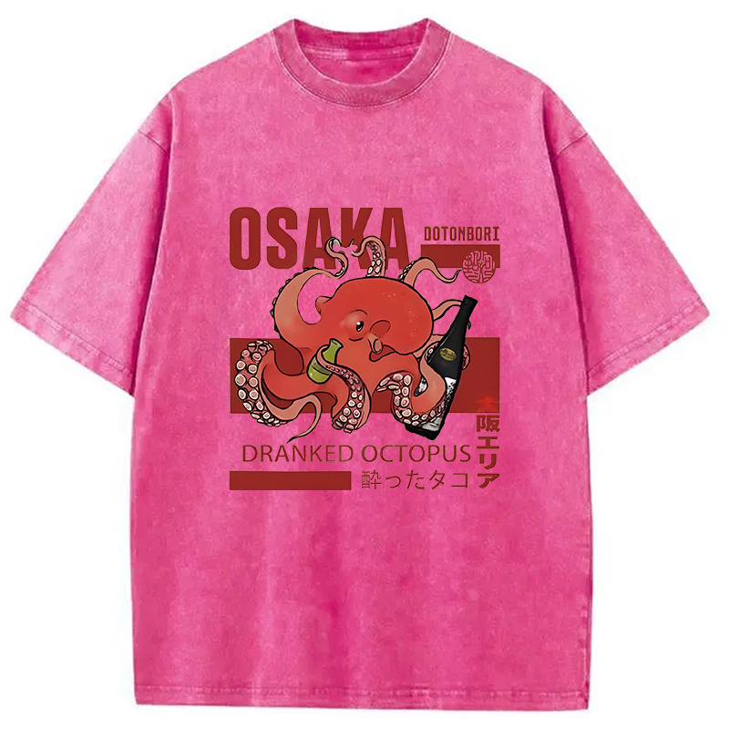 Modecanvas Osaka Cute Octopus Washed T-Shirt