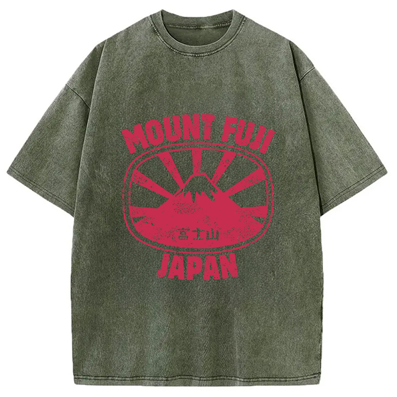 Modecanvas Mount Fuji Japan Washed T-Shirt