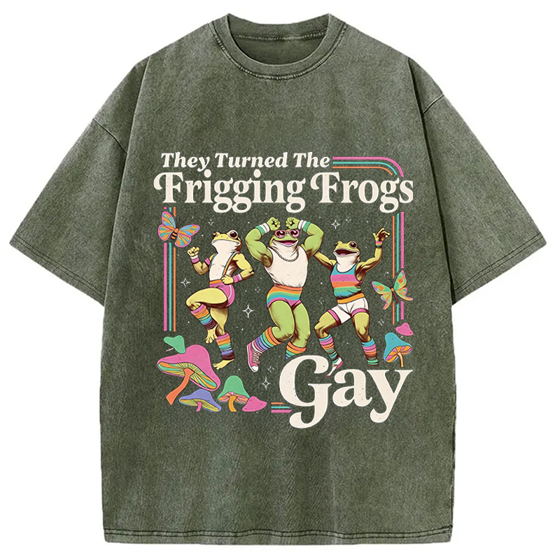 Modecanvas They Turned the Frigging Meme Washed T-Shirt-modecanvas