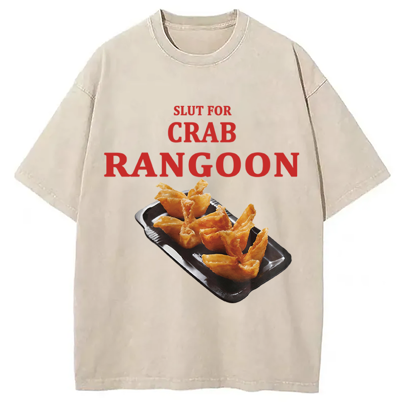 Modecanvas Funny Crab Rangoo Meme Washed T-Shirt