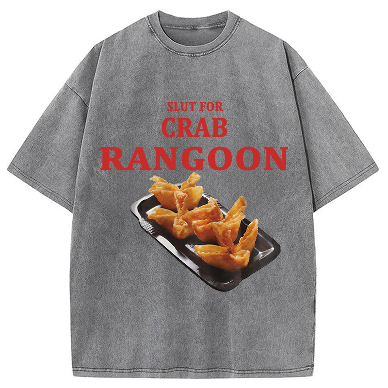 Modecanvas Funny Crab Rangoo Meme Washed T-Shirt