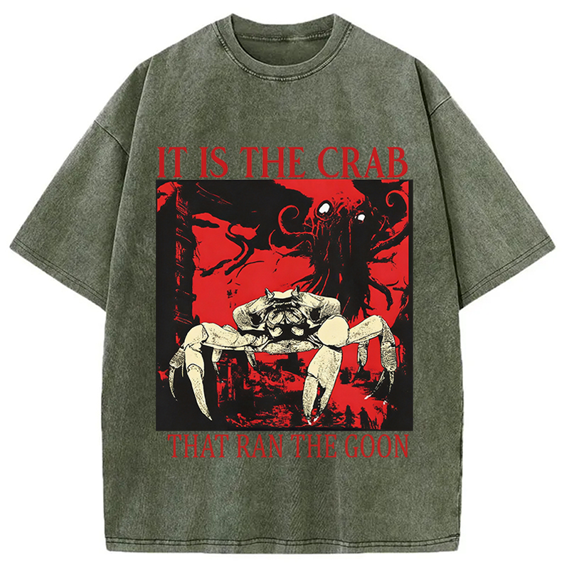 Modecanvas It is the Crab Meme Washed T-Shirt