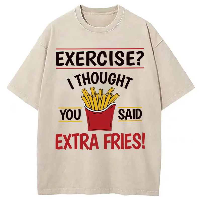 Modecanvas Funny Exercise Meme Washed T-Shirt