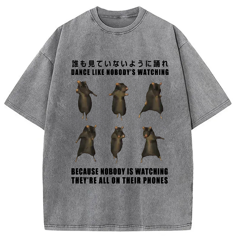 Modecanvas Mouse Entertaining Himself Washed T-Shirt