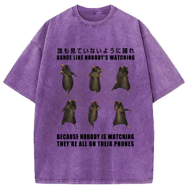 Modecanvas Mouse Entertaining Himself Washed T-Shirt