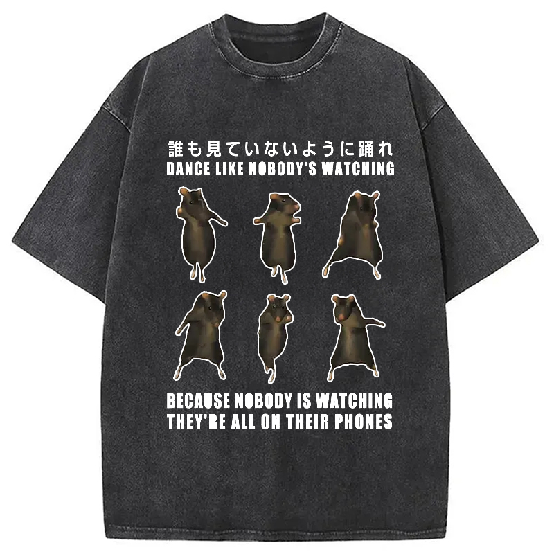 Modecanvas Mouse Entertaining Himself Washed T-Shirt