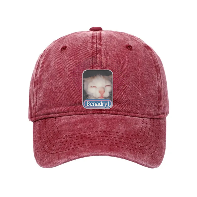 Modecanvas diphenhydramine Meme Cat Washed Cap For Sale