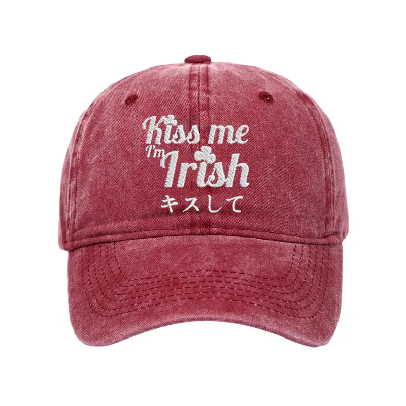 Modecanvas Kiss Me I'm Irish Washed Cap-modecanvas