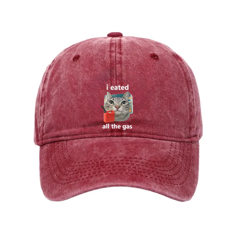 Modecanvas I Eated All The Gas Cat Funny Washed Cap-modecanvas
