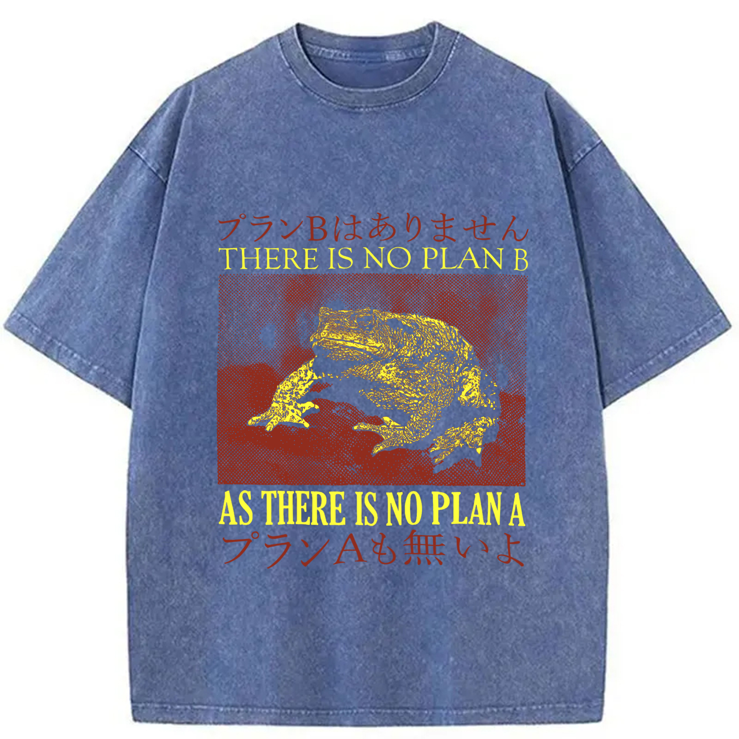 Modecanvas There is No Plan B As There is No Plan A DTG Printing Washed T-Shirt-modecanvas
