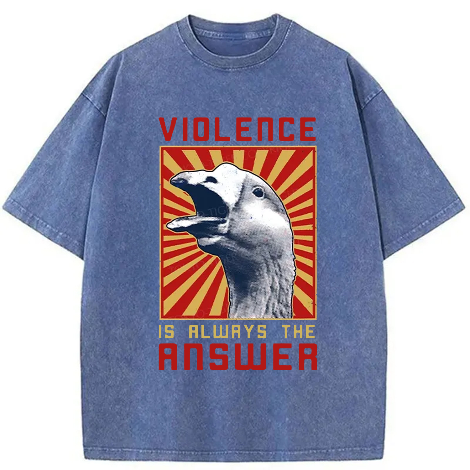 Modecanvas Violence Is Always The Answer Washed T-Shirt