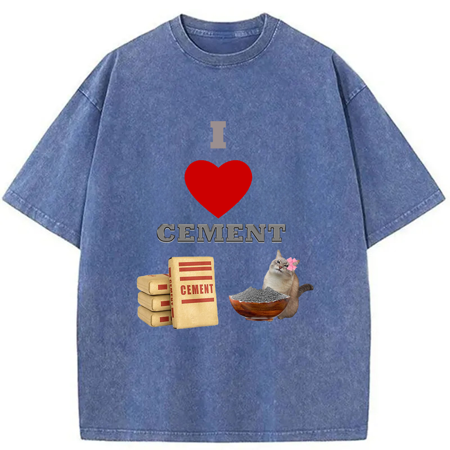 Modecanvas I LOVE CEMENT Washed T-Shirt