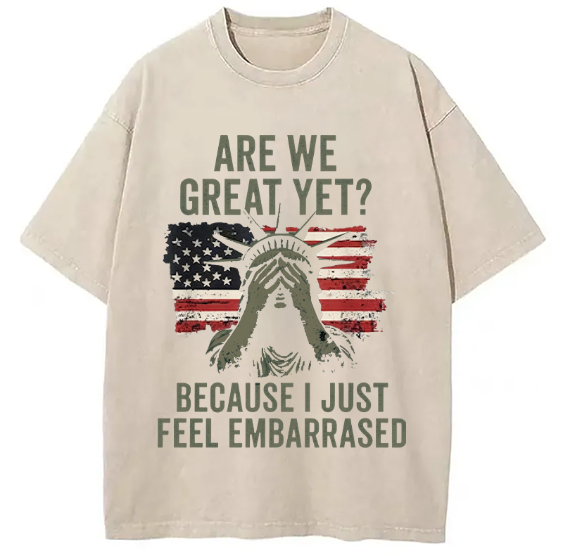Modecanvas Are We Great Yet DTG Printing Washed T-Shirt