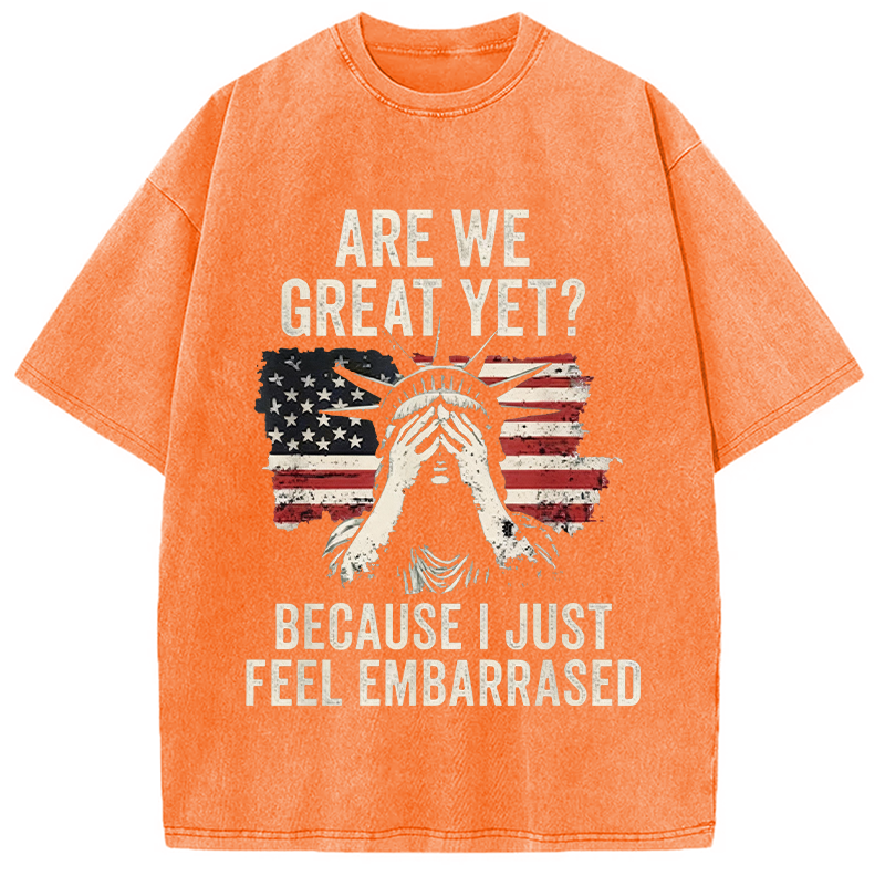 Modecanvas Are We Great Yet DTG Printing Washed T-Shirt