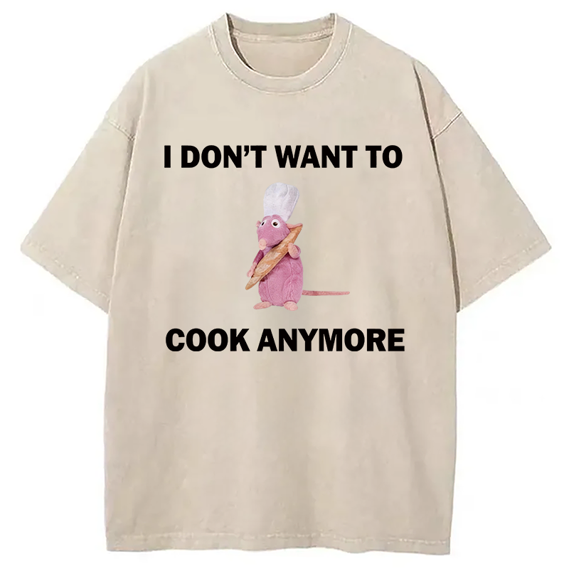 Modecanvas Funny Cooking Meme DTG Printing Washed T-Shirt