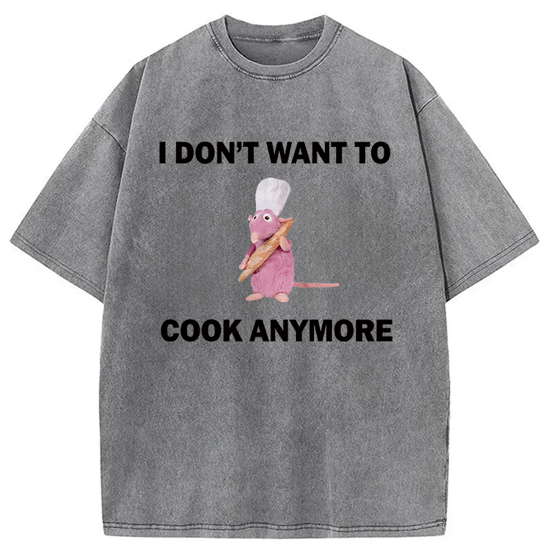 Modecanvas Funny Cooking Meme DTG Printing Washed T-Shirt