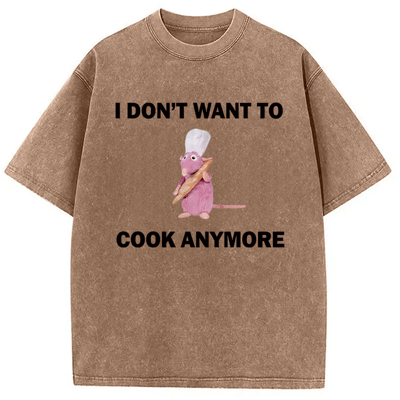 Modecanvas Funny Cooking Meme DTG Printing Washed T-Shirt
