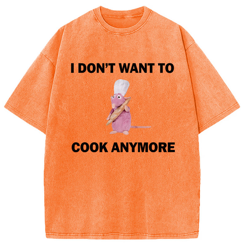 Modecanvas Funny Cooking Meme DTG Printing Washed T-Shirt