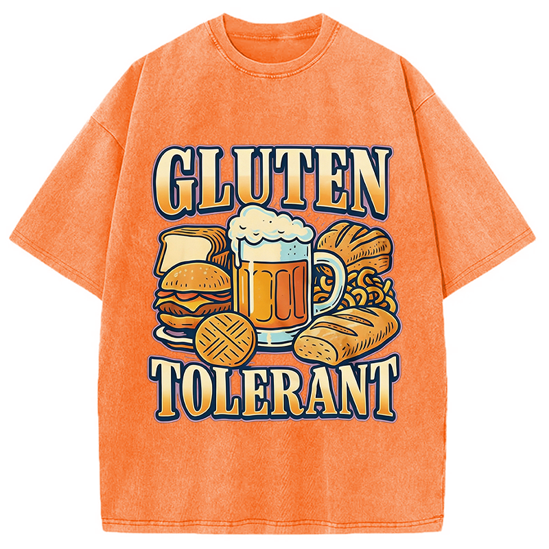 Modecanvas Gluten Tolerant Funny Food Humor DTG Printing Washed T-Shirt