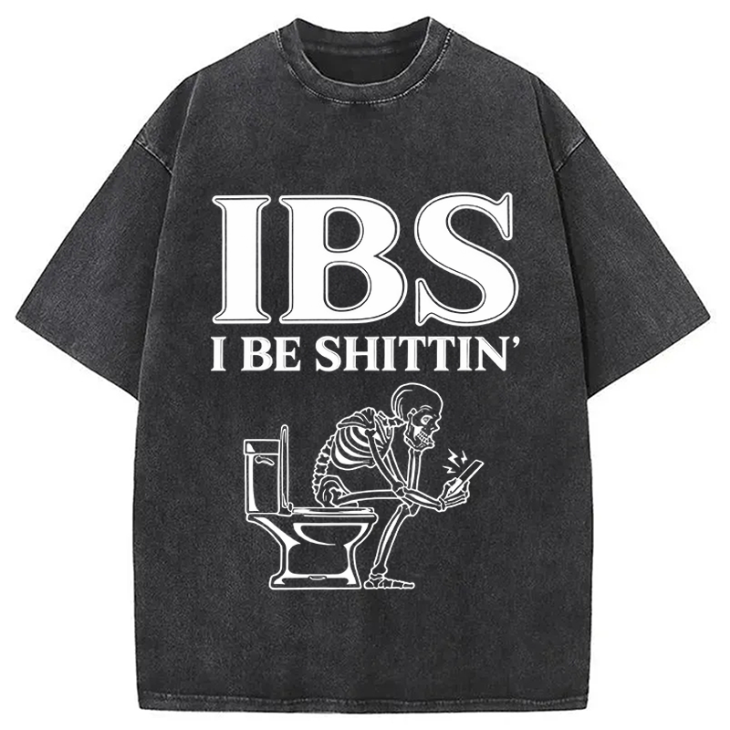 Modecanvas IBS Skeleton Meme DTG Printing Washed T-Shirt