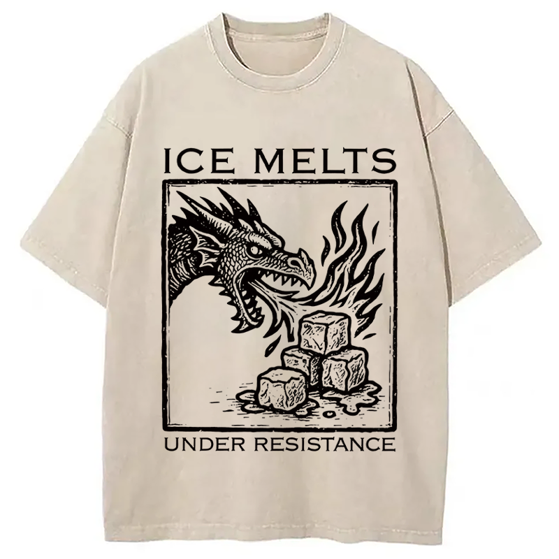 Modecanvas Ice Melts Under Resistance DTG Printing Washed T-Shirt