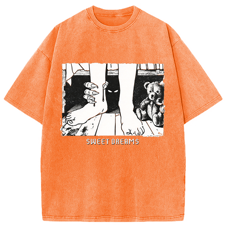 Modecanvas Monster Under The Bed DTG Printing Washed T-Shirt